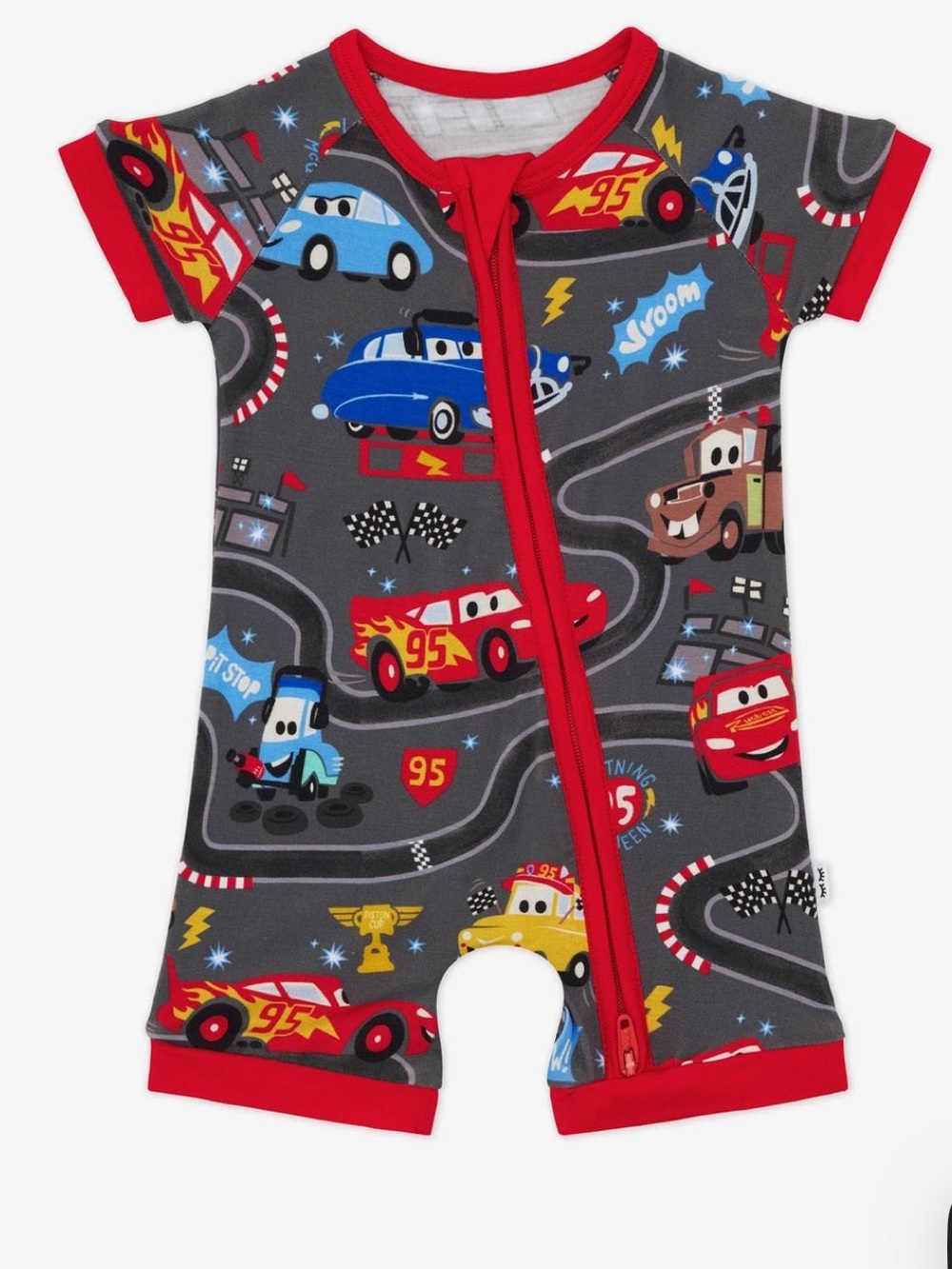 Little Sleepies Disney & Pixar Piston Cup Shorty Zippy Black 12-18 M NWT IN PKG